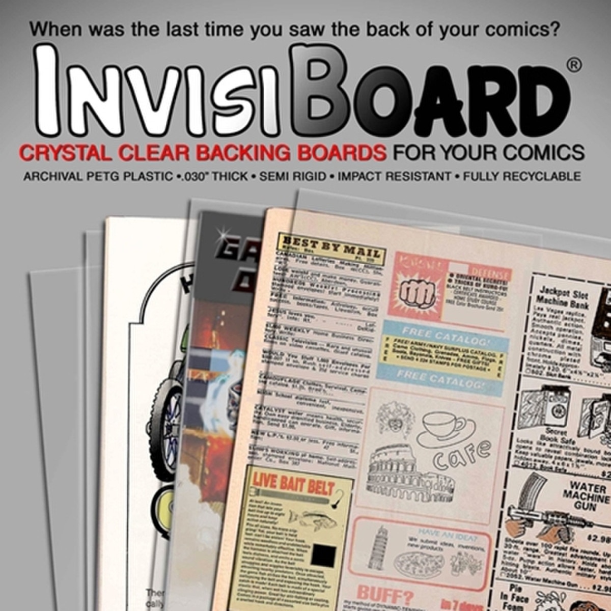 Peel sheet on clear comic backing